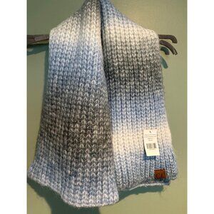 C.C. New Denim Ombre Scarf NWT Y2K Boho Festival Casual Accessory Winter Skiing